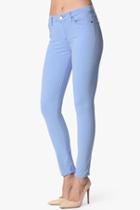 7 For All Mankind Mid Rise Skinny Contour In Ethereal Blue