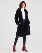 7 For All Mankind Faux Fur Long Chubby Coat In Black