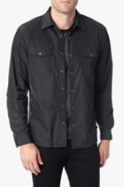 7 For All Mankind Snap Front Shirt Jacket In Black