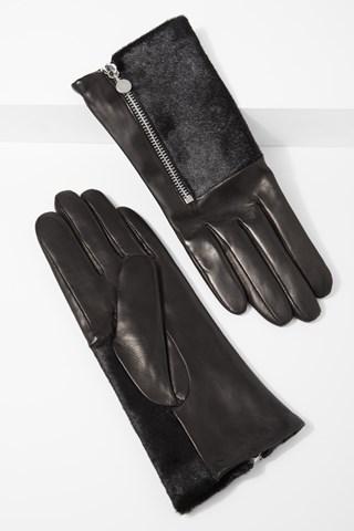 7 For All Mankind Half Calf Hair Glove With Side Zipper In Black