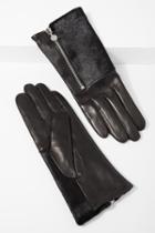 7 For All Mankind Half Calf Hair Glove With Side Zipper In Black