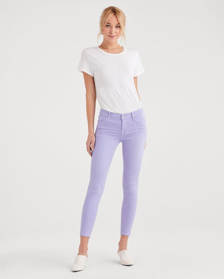 7 For All Mankind Ankle Skinny In Soft Lilac