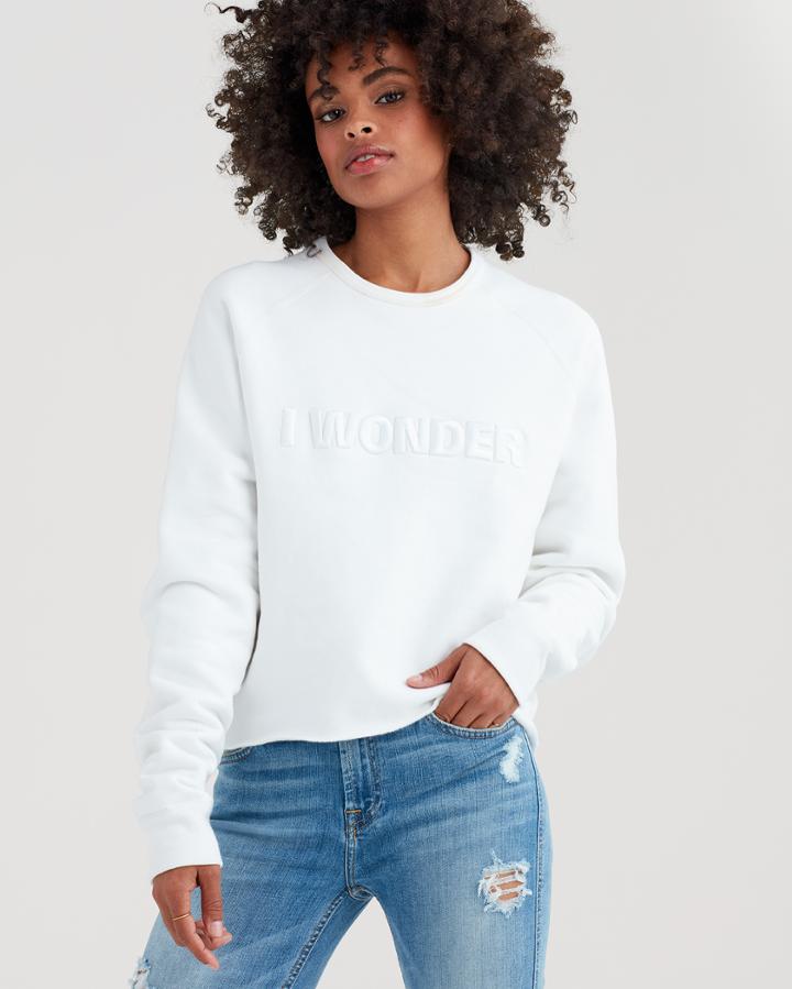 7 For All Mankind I Wonder Sweatshirt In Optic White