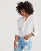 7 For All Mankind Blouson Pleated Top In Ivory