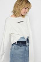 7 For All Mankind All Kinds Tomboy Long Sleeve Tee In White