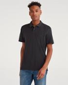 7 For All Mankind Men's Emblem 2 Button Polo In Pigment Charcoal