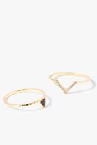 7 For All Mankind Jet Ring Set In Gold