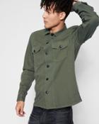 7 For All Mankind Men's Long Sleeve Military Shirt In Fatigue