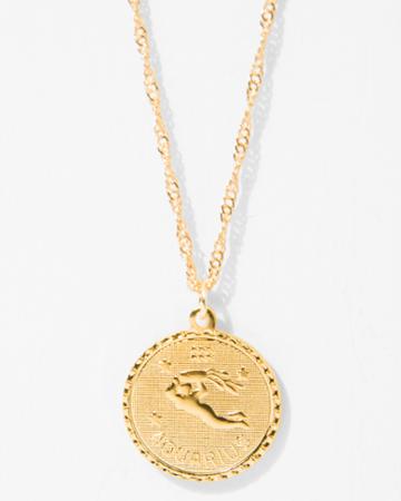 7 For All Mankind Cam Aquarius Necklace In Gold
