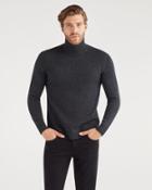 7 For All Mankind Men's Mock Neck Sweater In Charcoal