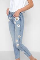 7 For All Mankind High Waist Ankle Skinny In Desert Springs With Daisies