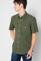 7 For All Mankind Short Sleeve Released Hem Shirt In Overdyed Sage