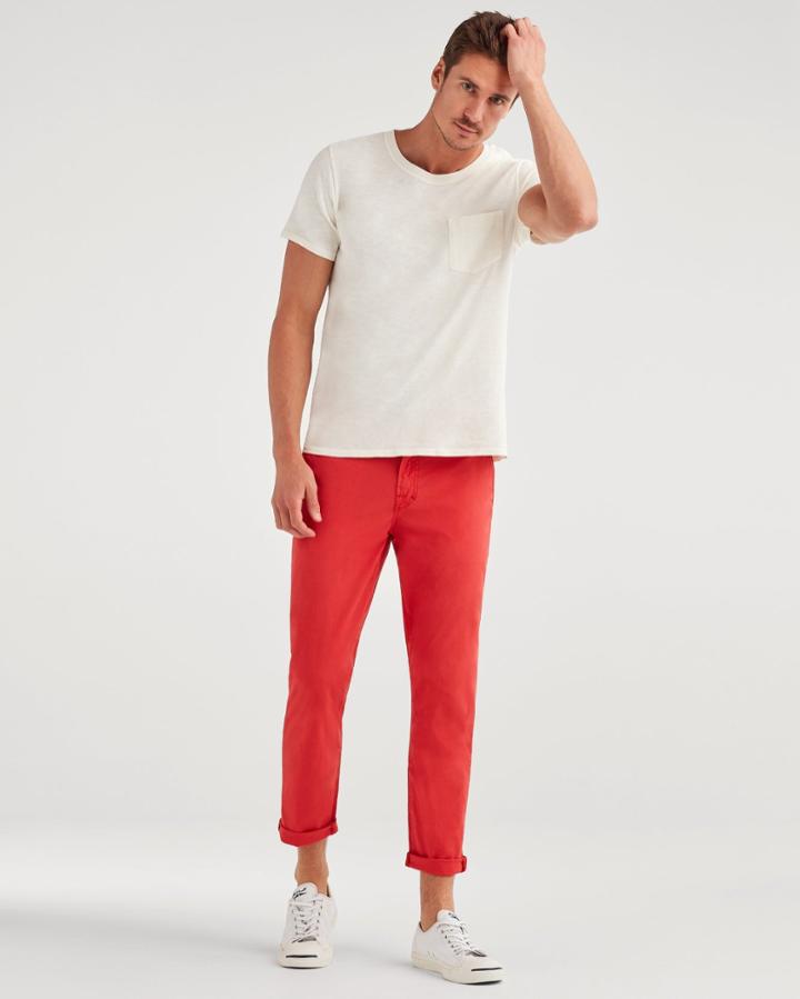 7 For All Mankind Men's The Sunset Straight Chino In Tomato