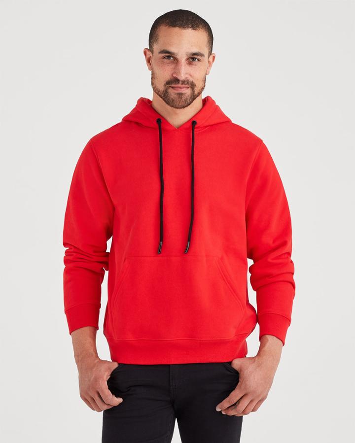 7 For All Mankind Pull Over Hoodie In Red Flame