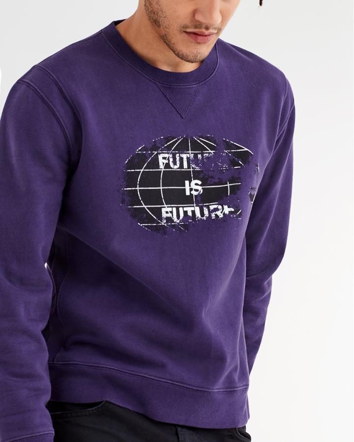 7 For All Mankind Future Is Future Crewneck In Faded Violet