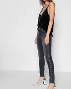 7 For All Mankind Women's Ankle Skinny With Studs In Vintage Noir