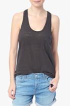 7 For All Mankind The Racerback Tank In Dark Charcoal