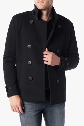 7 For All Mankind Fleece Peacoat In Black