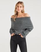 7 For All Mankind Women's Cashmere Cowl Neck Sweater In Charcoal