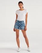 7 For All Mankind Women's High Waist Short With Frayed Hem And Dot Stamp In Ridgemont Vintage