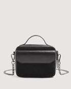 7 For All Mankind Women's Leather Cube Bag In Black