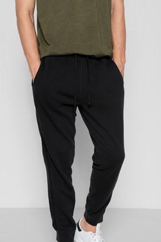 7 For All Mankind Jogger Sweatpant With Faux Suede Trim In Black