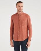 7 For All Mankind Men's New Icon Button Down Collared Shirt In Pigment Clay