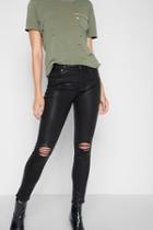 7 For All Mankind Ankle Skinny With Destroy In Coated Destroy