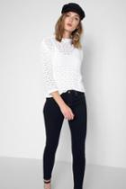 7 For All Mankind Long Sleeve Tie Back Sweater In White