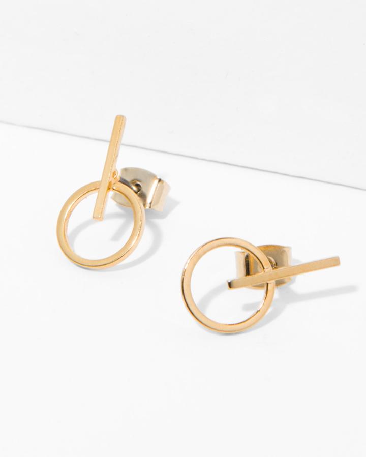 7 For All Mankind Five And Two Bianca Earrings In Gold