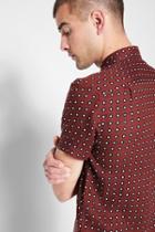 7 For All Mankind Short Sleeve Oxford In Burnt Red