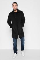 7 For All Mankind Modern Wool Overcoat In Black