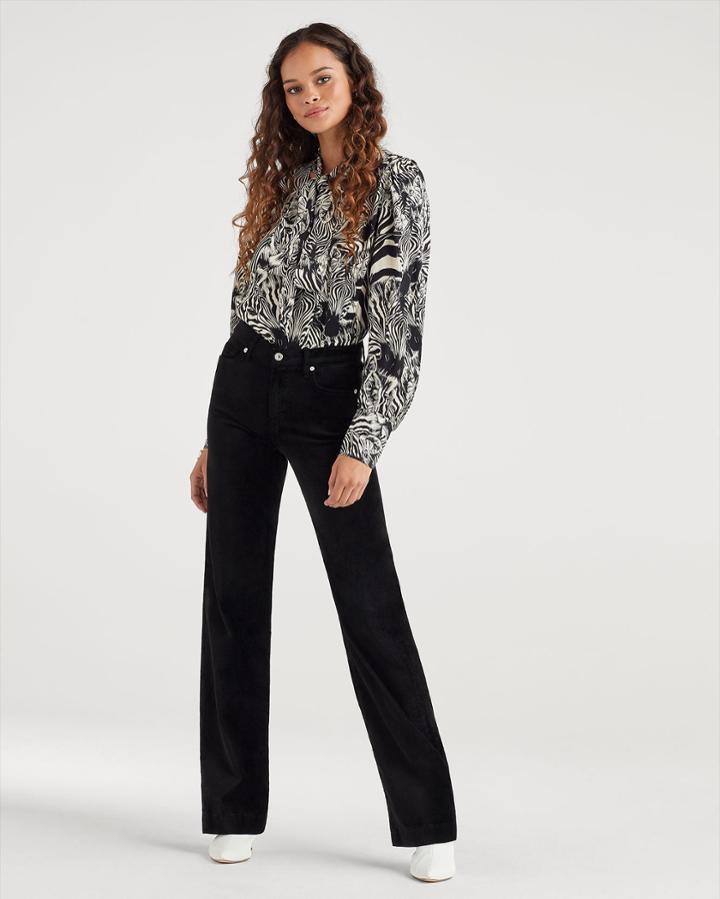 7 For All Mankind Women's Velvet Alexa Trouser In Black