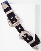 7 For All Mankind B-low The Belt Bri Bri Velvet Belt In Colored And Silver