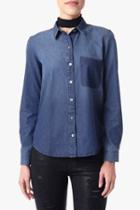 7 For All Mankind Shadow Pocket Denim Shirt In Shadow Sky