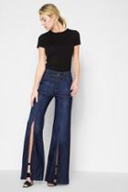 7 For All Mankind Palazzo Pant With Front Seam Split In Deep Blue
