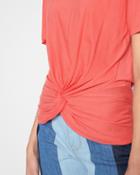 7 For All Mankind Women's Knotted Front Tee In Poppy