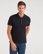 7 For All Mankind Men's Short Sleeve Polo In Black