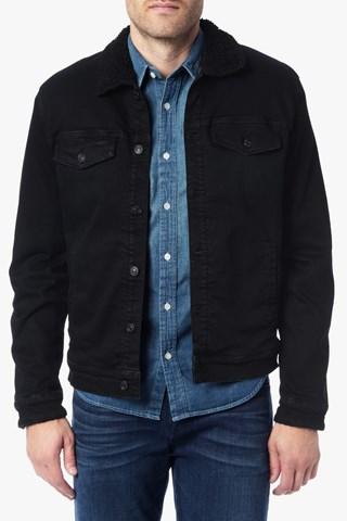 7 For All Mankind Luxe Performance Black Sherpa Lined Jacket