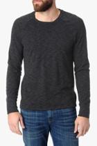 7 For All Mankind Long Sleeve Crewneck In Charcoal