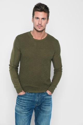 7 For All Mankind Start And Stop Sweater In Army
