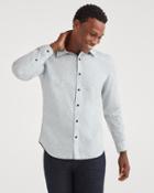 7 For All Mankind Men's Poplin Roadster Long Sleeve Shirt In White Micro Floral