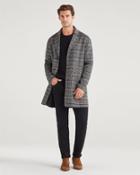 7 For All Mankind Men's Overcoat In Glen Plaid Charcoal