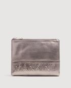 7 For All Mankind Small Mankind Clutch In Metal Pewter
