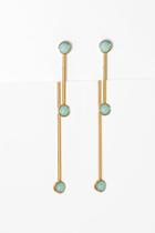 7 For All Mankind Double Bar Circle Earrings In Mint And Gold
