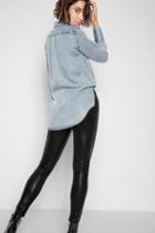 7 For All Mankind Leather Ankle Skinny In Black