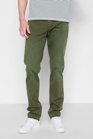 7 For All Mankind Total Twill The Straight With Clean Pocket In Olive