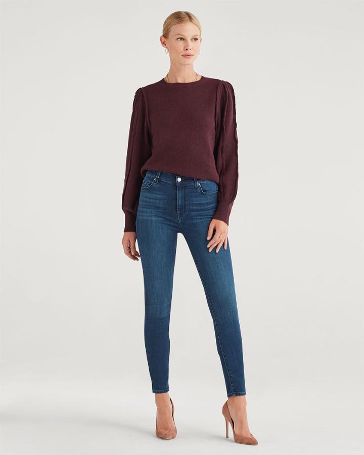 7 For All Mankind Women's B(air) High Waist Skinny In Authentic Mystic