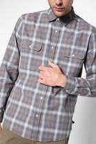 7 For All Mankind Oversized Pocket Shirt In Grey Plaid