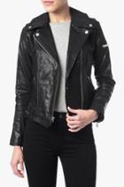 7 For All Mankind Moto Leather Jacket In Black